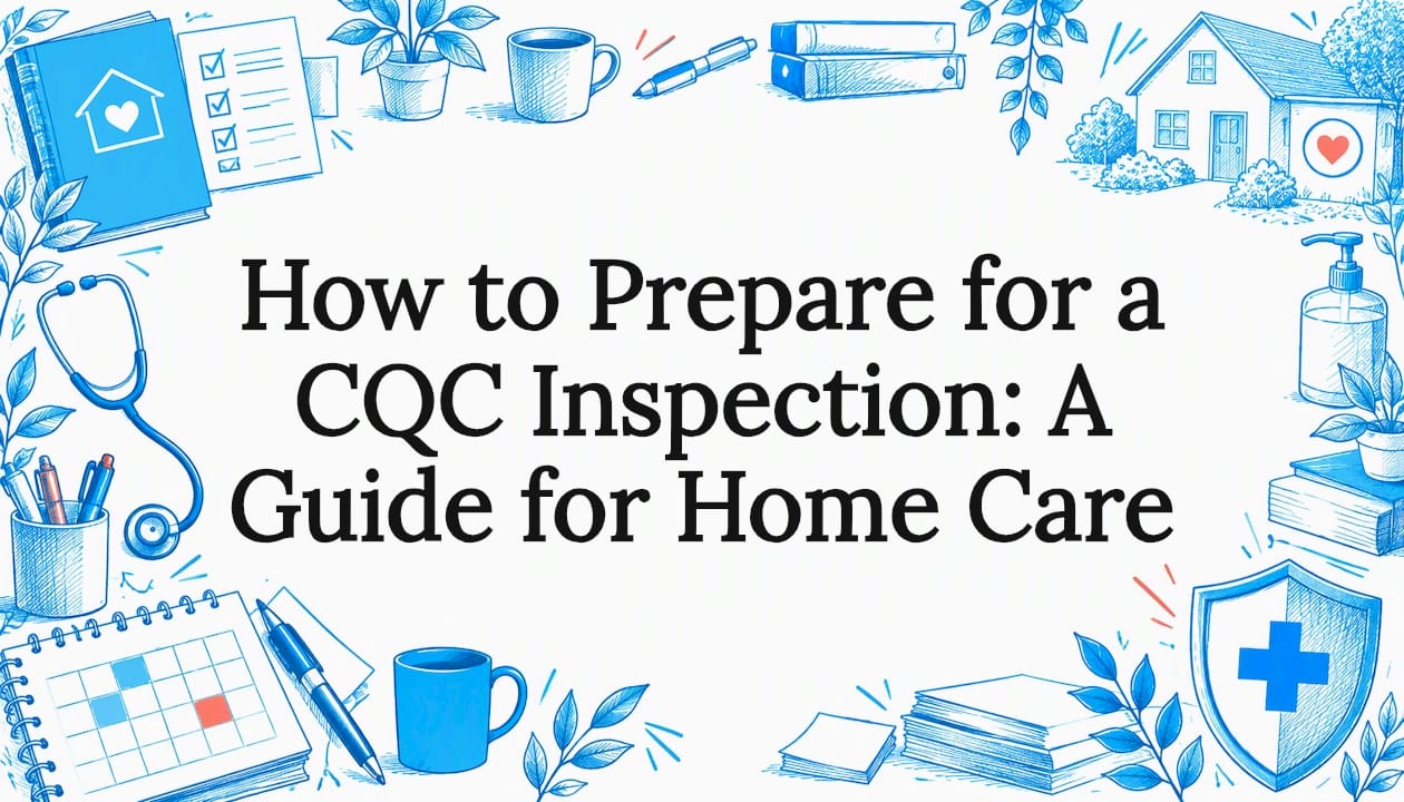 Hand-drawn home care inspection title card