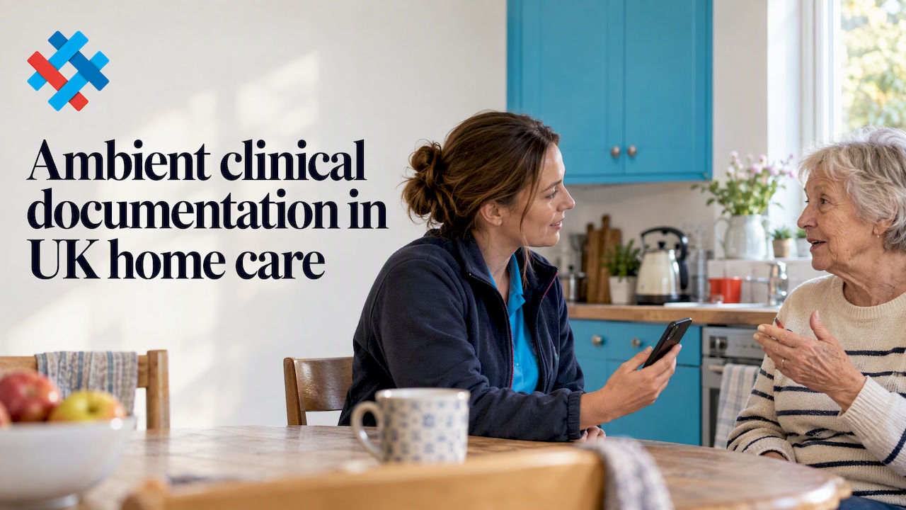 Care assessor recording a home conversation